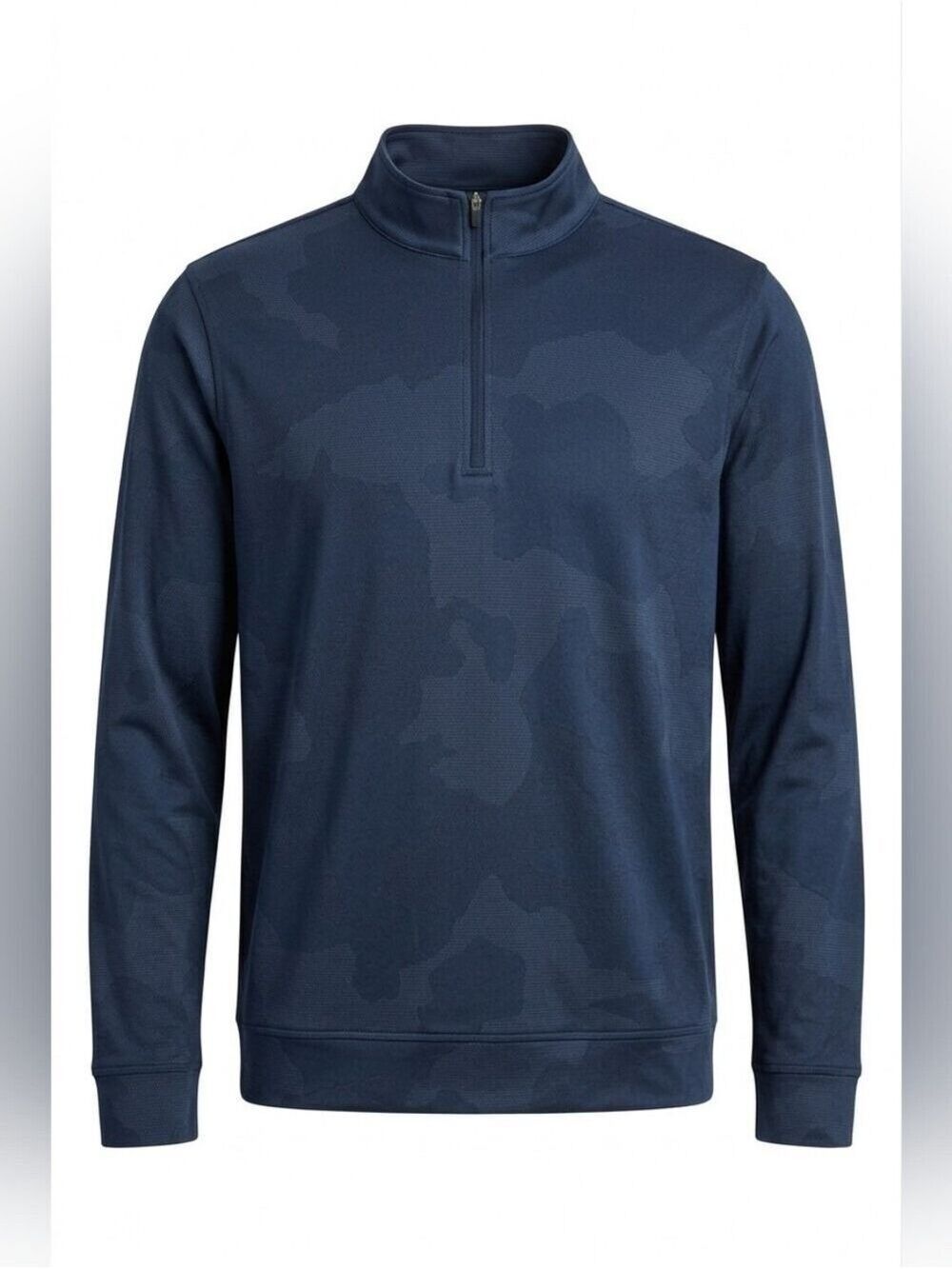 Small Kirkland Signature Blue Quarter Zip Performance Pullover Subtle Camo NWT